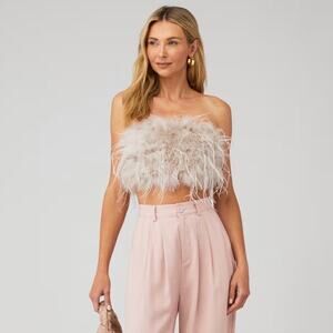 Lamarque‎ Zaina Feather Pink Strapless Top Size Small